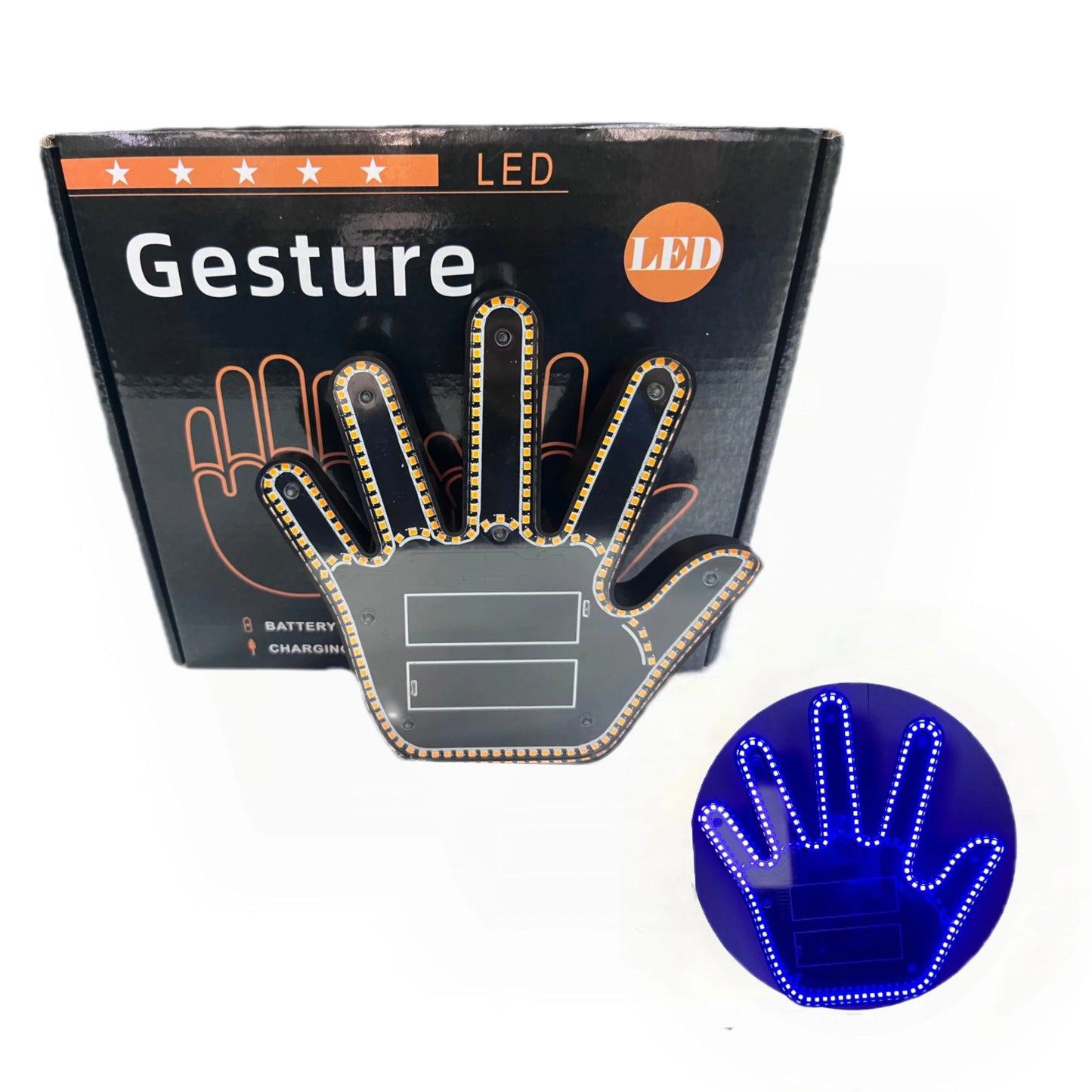 Hign-Concerned Five-Finger LED Gesture Display for Car Window