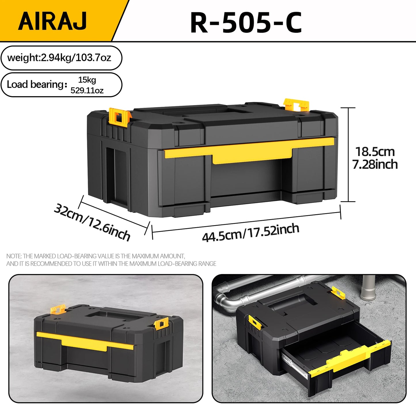 AIRAJ Stackable Rolling Tool Box Organizer With Drawers