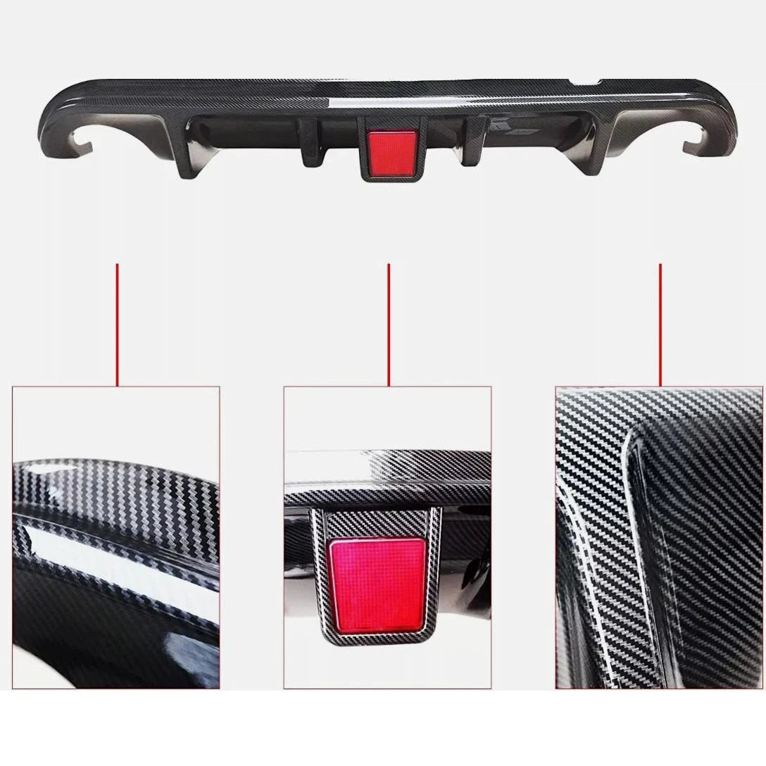 Rear Diffuser Bumper Lip With LED Light And Spoiler Q50 by superior interior and more