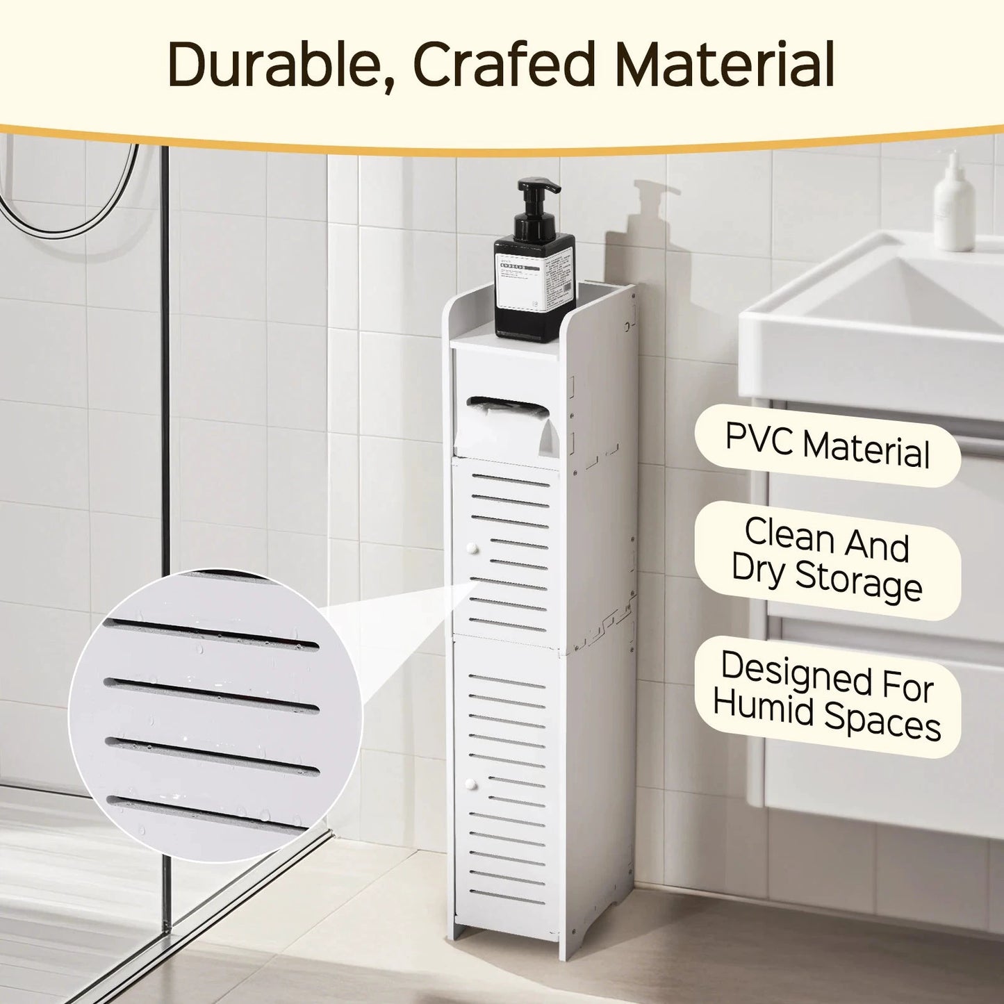Three Tier Slim Bathroom Storage Cabinet For Narrow Spaces by superior interior and more