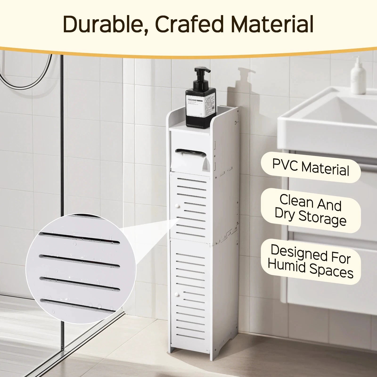 Three Tier Slim Bathroom Storage Cabinet For Narrow Spaces by superior interior and more