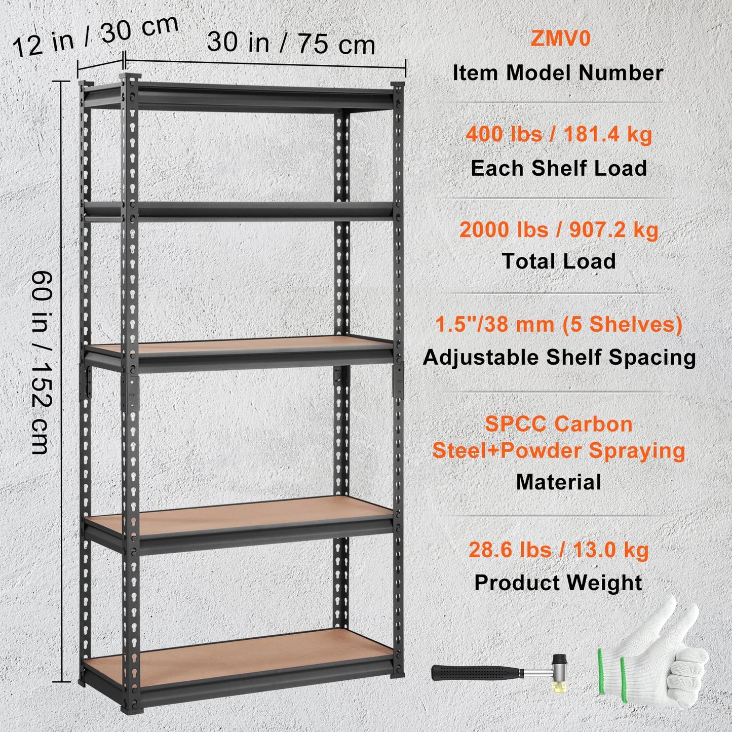 SucceBuy Heavy Duty Storage Shelving Unit Five Layer Organizer
