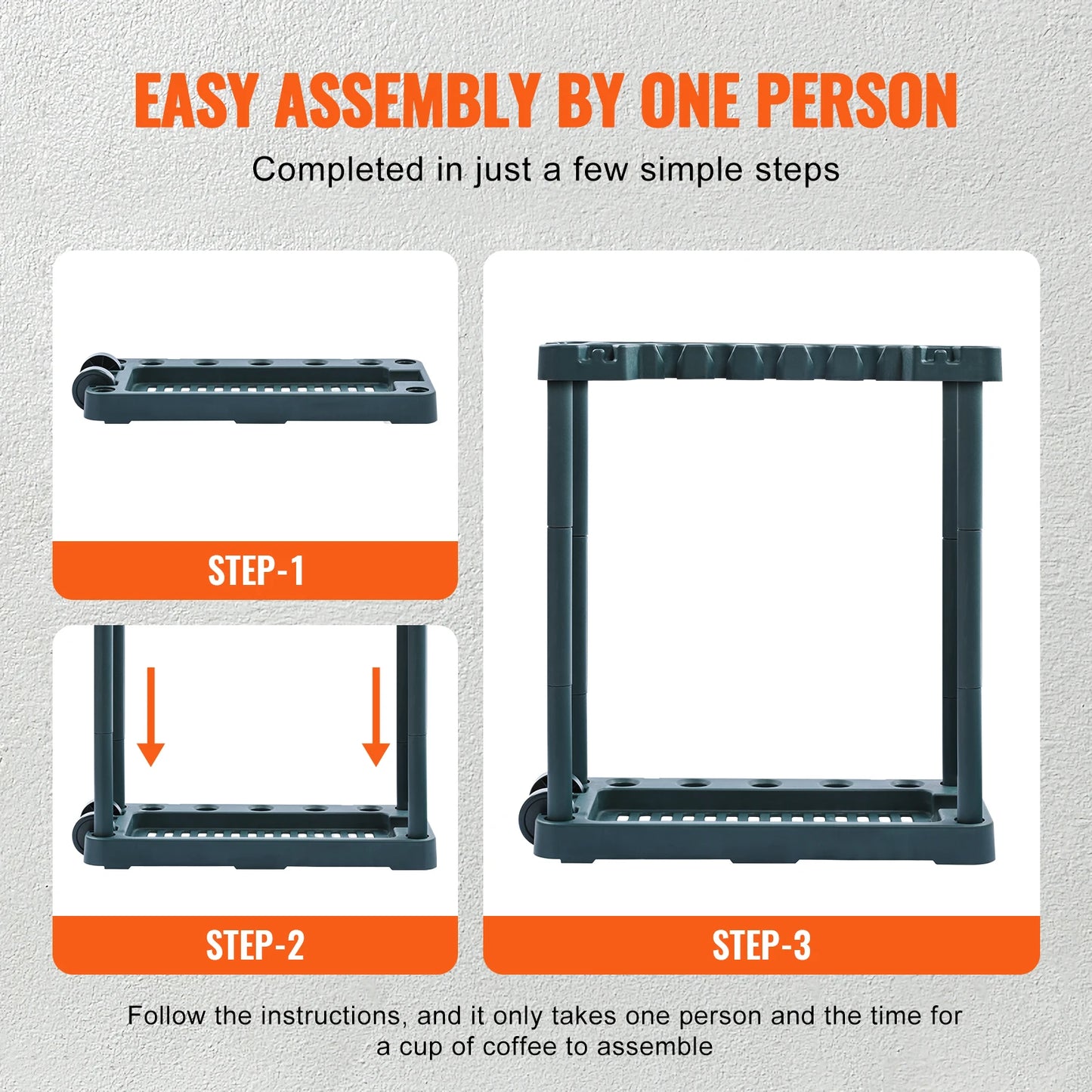 SucceBuy Ten Slot Yard Garden Tool Organizer Tower Rack