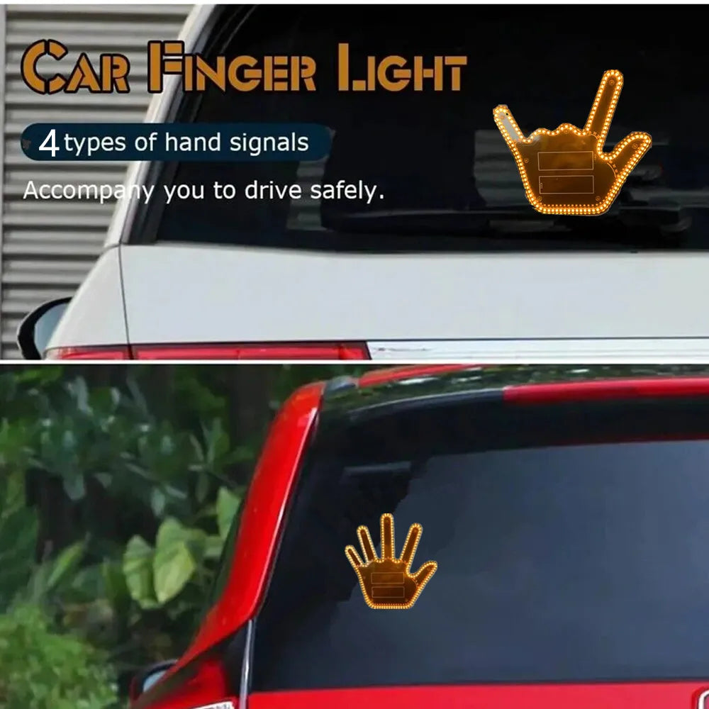 Hign-Concerned Five-Finger LED Gesture Display for Car Window