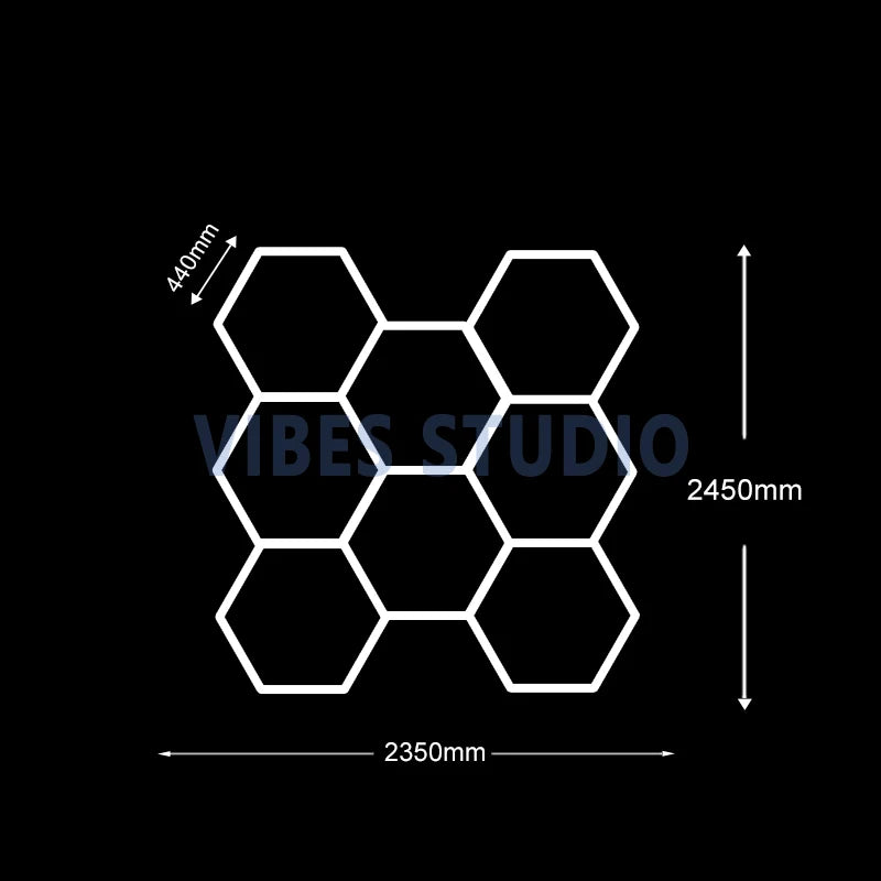 Hexagon LED Garage Light Honeycomb Ceiling Tube For Car Detailing