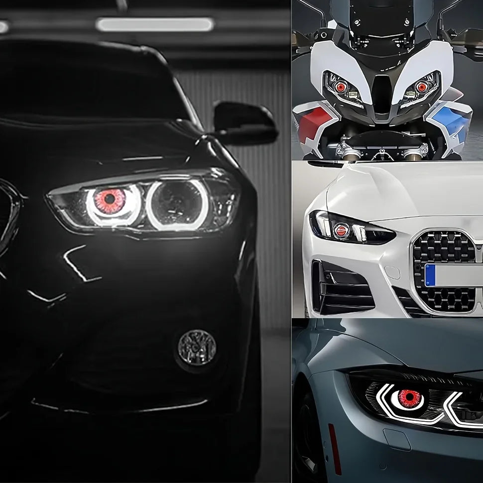 1Pcs/2Pcs dynamic big eye lights, dynamic big eyeball fog lights 6 modes, LED color adjustable, suitable for any car model