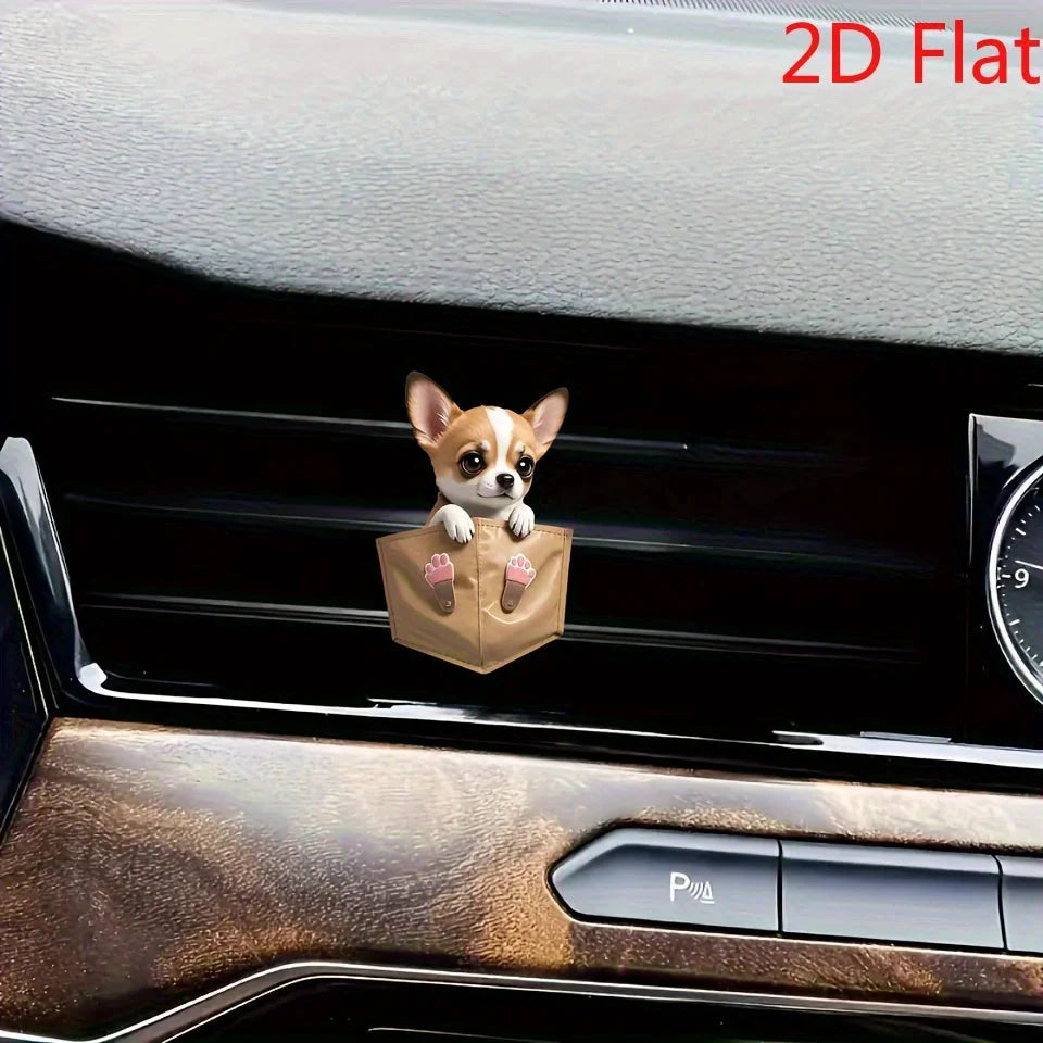 Chihuahua Car Air Freshener 2D Acrylic Vent Clip Aromatherapy by superior interior and more