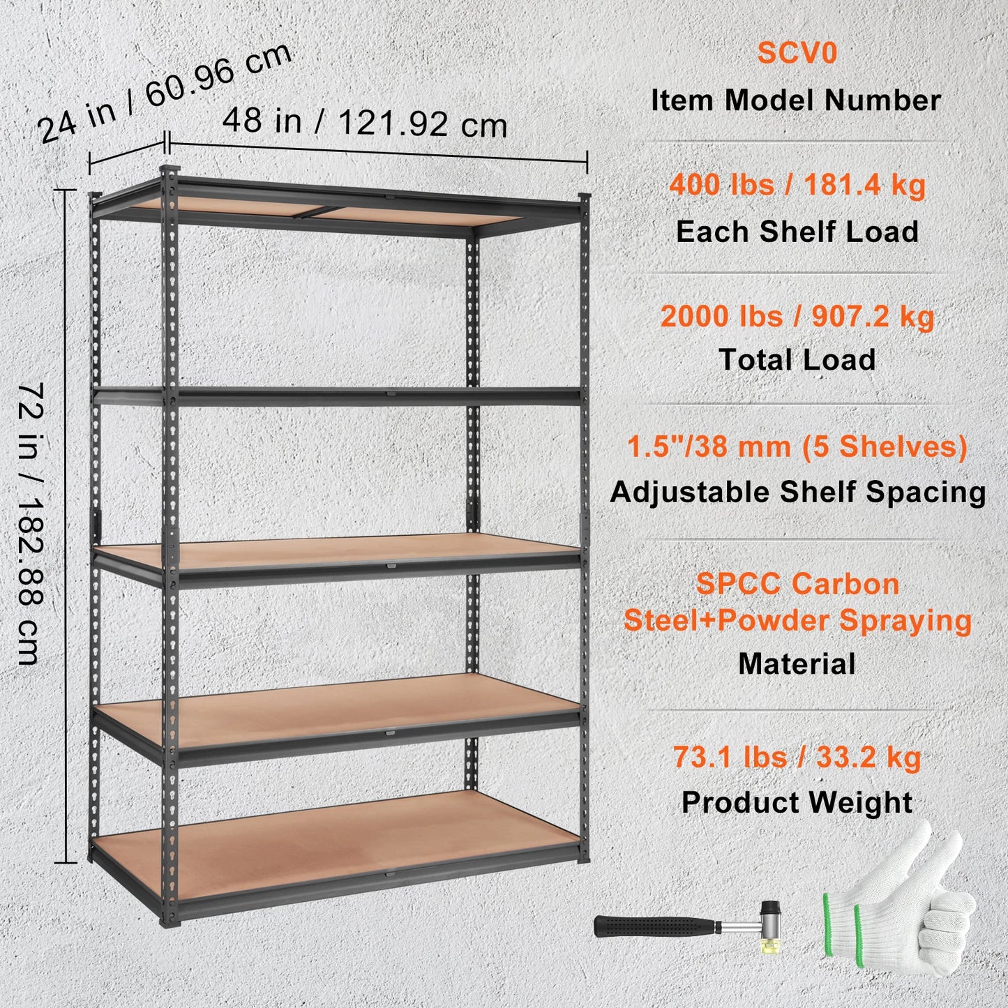 SucceBuy Heavy Duty Storage Shelving Unit Five Layer Organizer