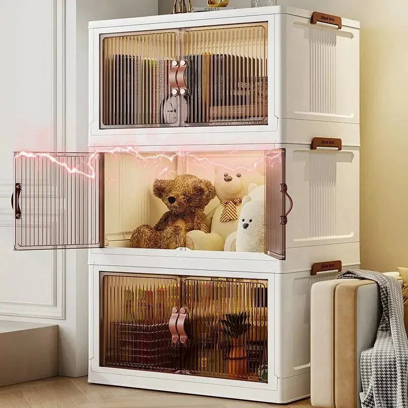 NONECN 3 Tier Collapsible Storage Bins With Lids And Wheels by superior interior and more