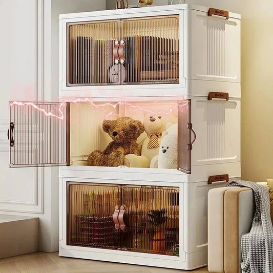 NONECN 3 Tier Collapsible Storage Bins With Lids And Wheels by superior interior and more