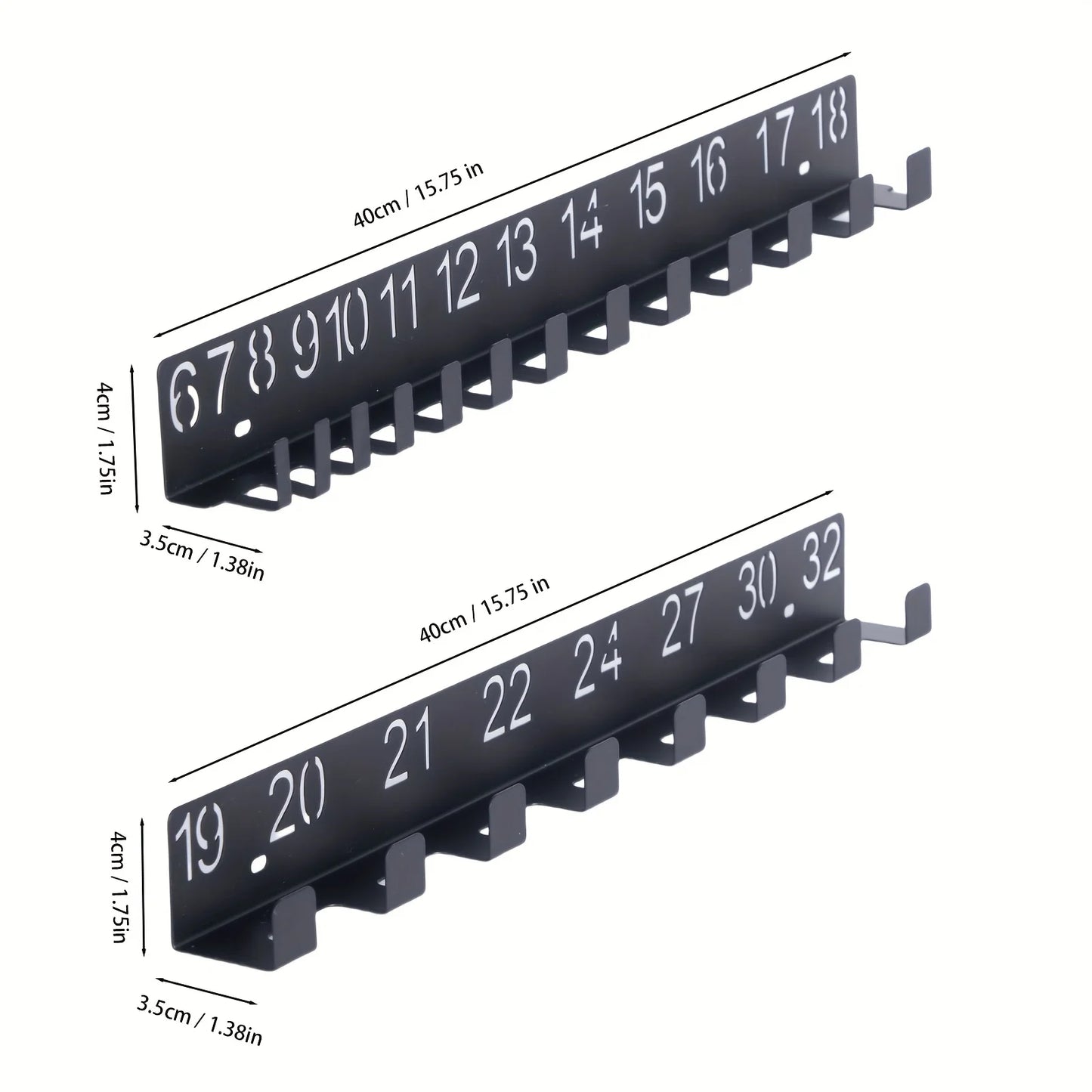 Wall Mount Wrench Organizer Rack For Garage Tools And Sorting