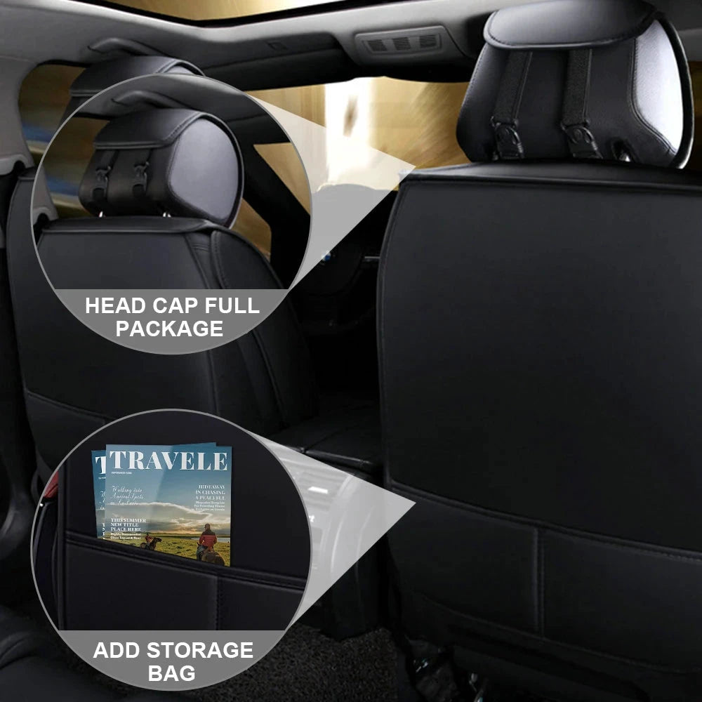 PU Leather Car Seat Covers Full Set Universal Front and Rear Four Seasons Protection by superior interior and more