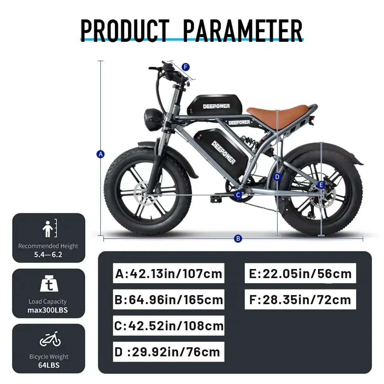 DEEPOWER S7Pro Off-Road Electric Bike 1500W 48V 60Ah Battery by superior interior and more
