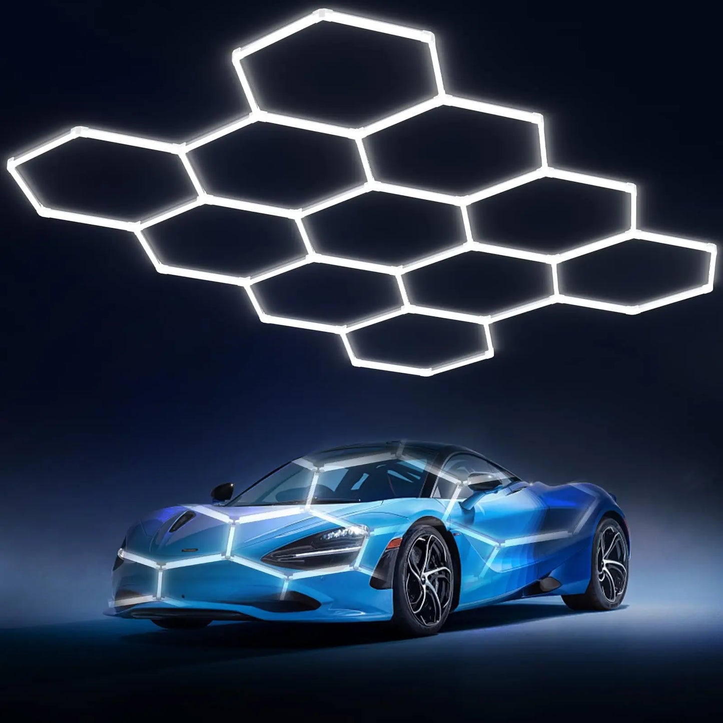 Hexagonal LED Garage Light 110-240V 6500K Cool White Ceiling Lamp