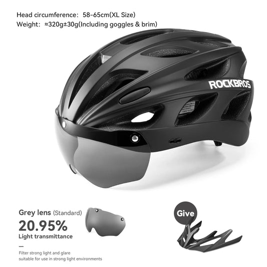 RockBros Lightweight Integrated Cycling Helmet With Goggles Men And Women by superior interior and more