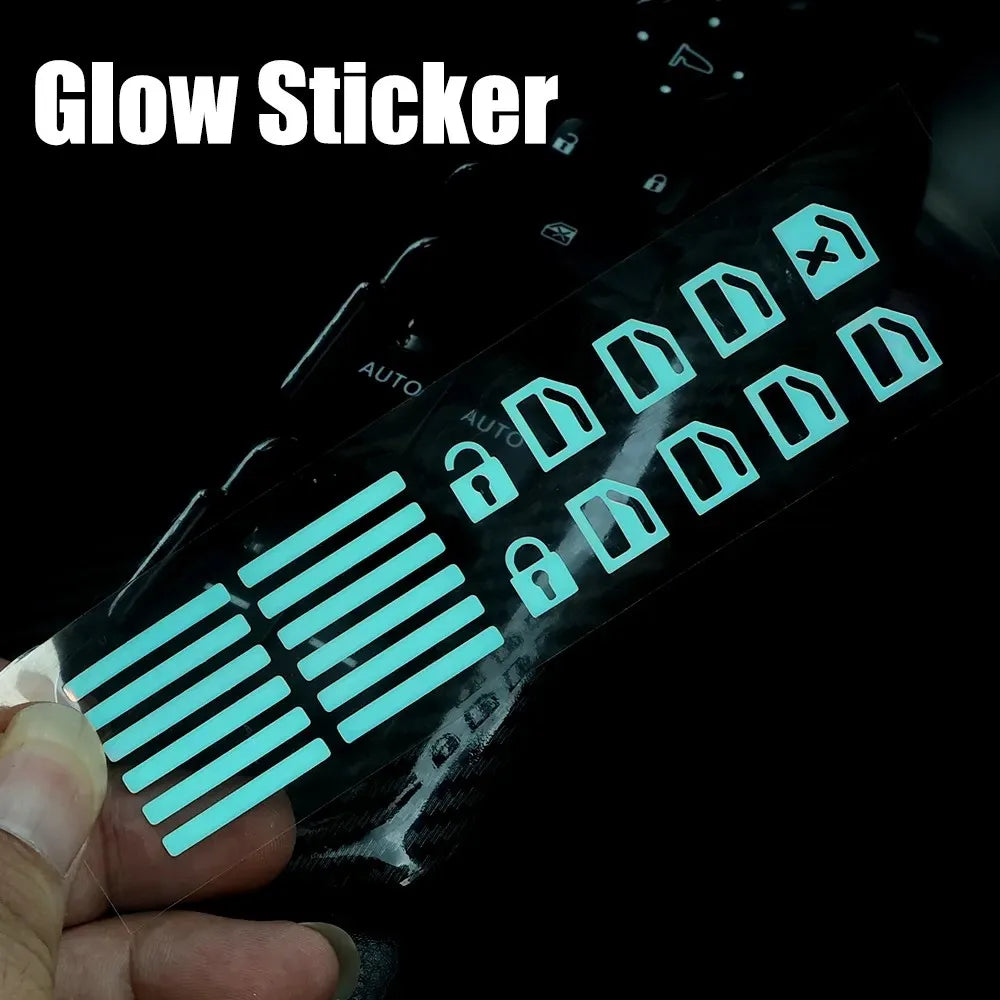 Car Door And Window Luminous Button Sticker Set Universal Fluorescent