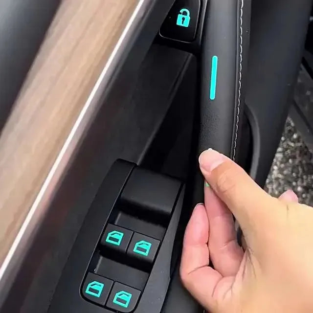 Car Door And Window Luminous Button Sticker Set Universal Fluorescent