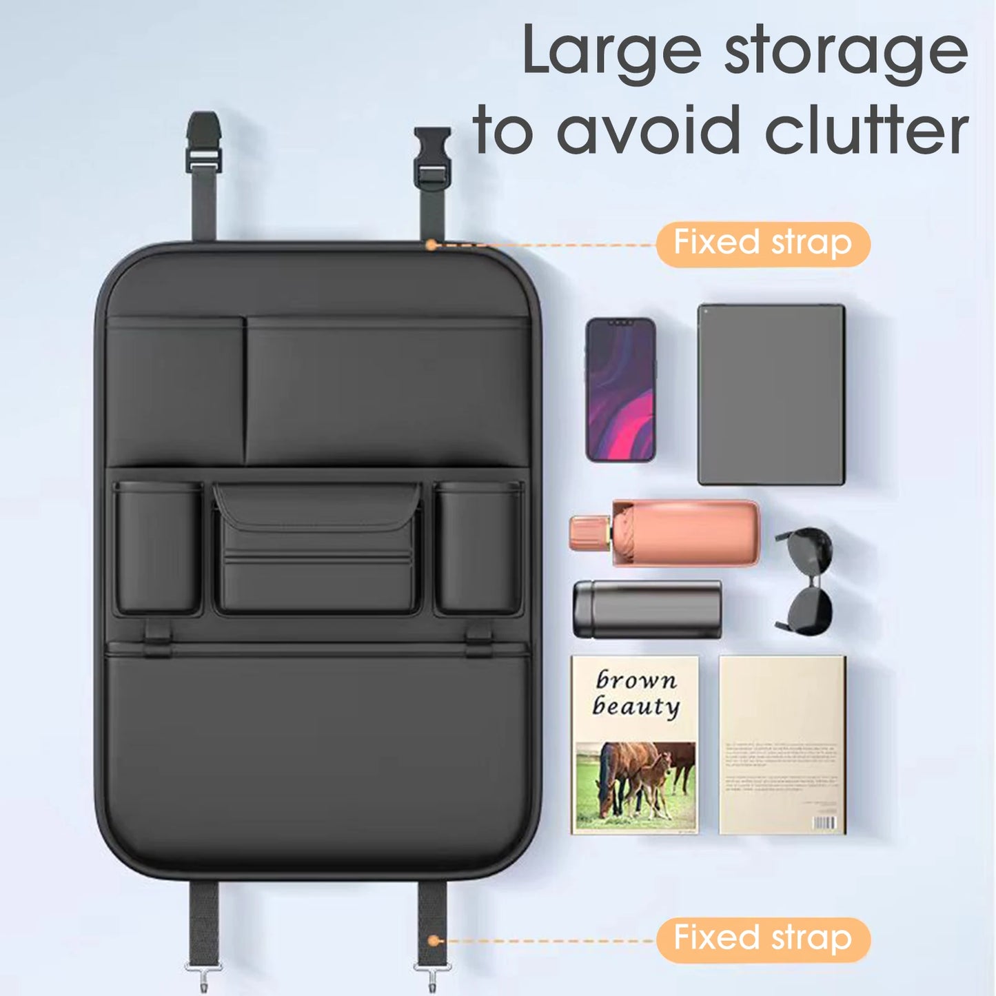 Universal Car Seat Back Organizer Bag Easy Install black Automobiles Car Interior Storage Accessories for Most Car Back Seats