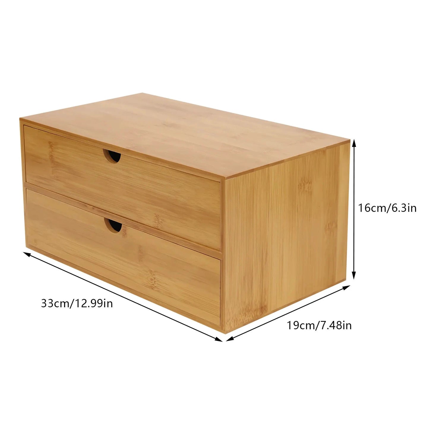 Mini Bamboo Desk Organizer With Two Drawers For Home Office by superior interior and more