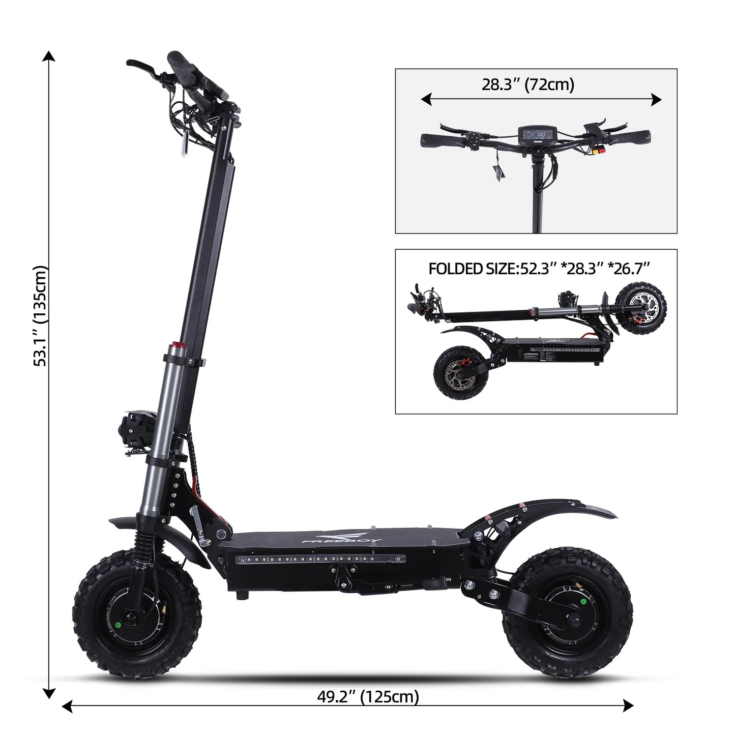 6000W High Power Foldable Electric Scooter 60V 38Ah Battery