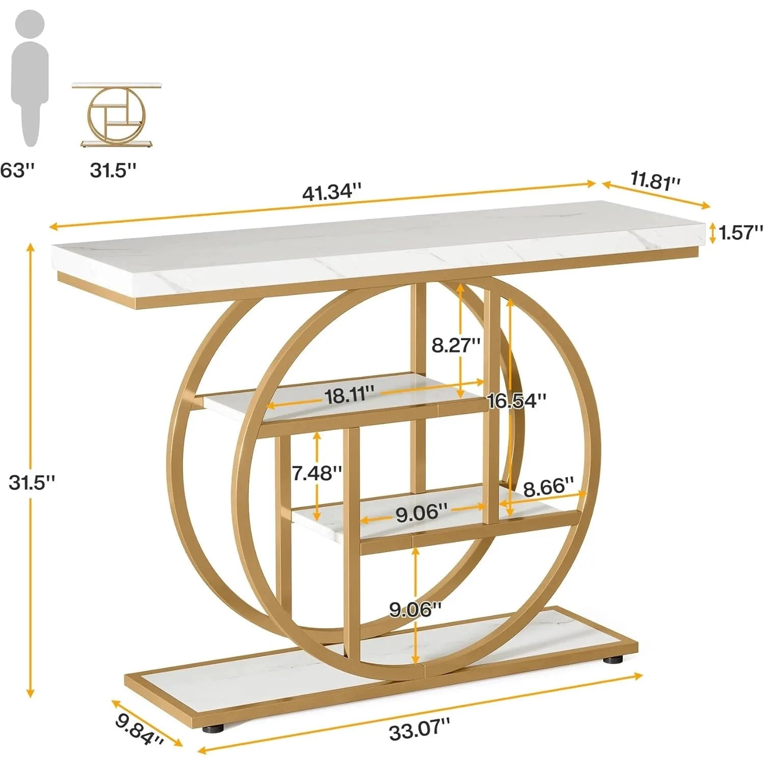 Little Tree Industrial Console Table With Storage Shelves Entryway by superior interior and more