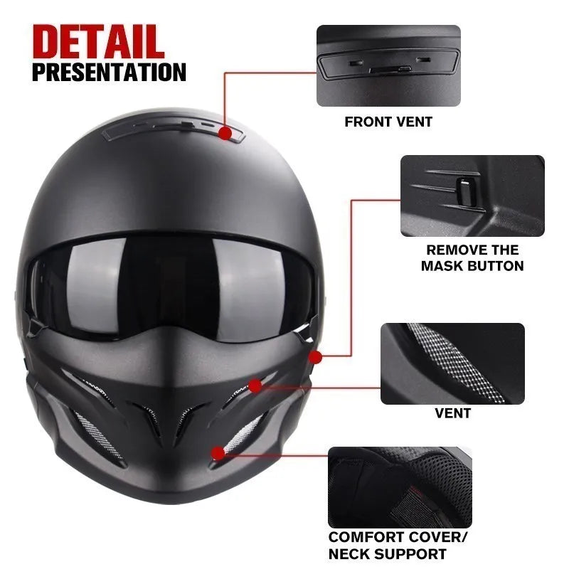 UCHOOSE Detachable Multi Purpose Full Face Helmet For Unisex