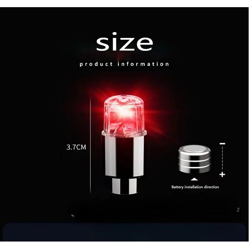 High-concerned LED Tire Valve Cap Lights For Cars Motorcycles Bicycles