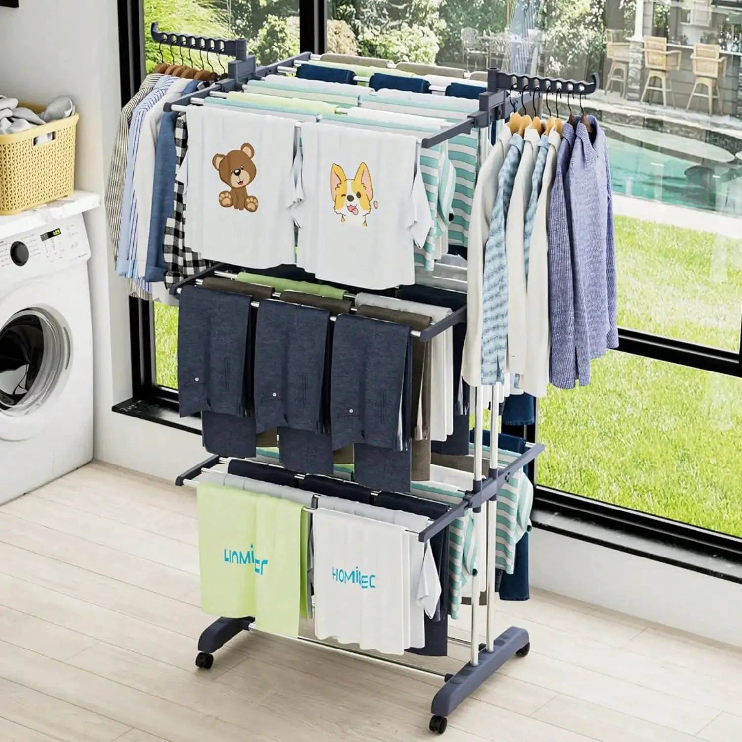 4 Tier Drying Rack With Wheels For Home Dorm Hotel by superior interior and more