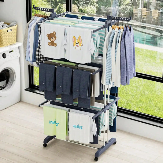 4 Tier Drying Rack With Wheels For Home Dorm Hotel by superior interior and more