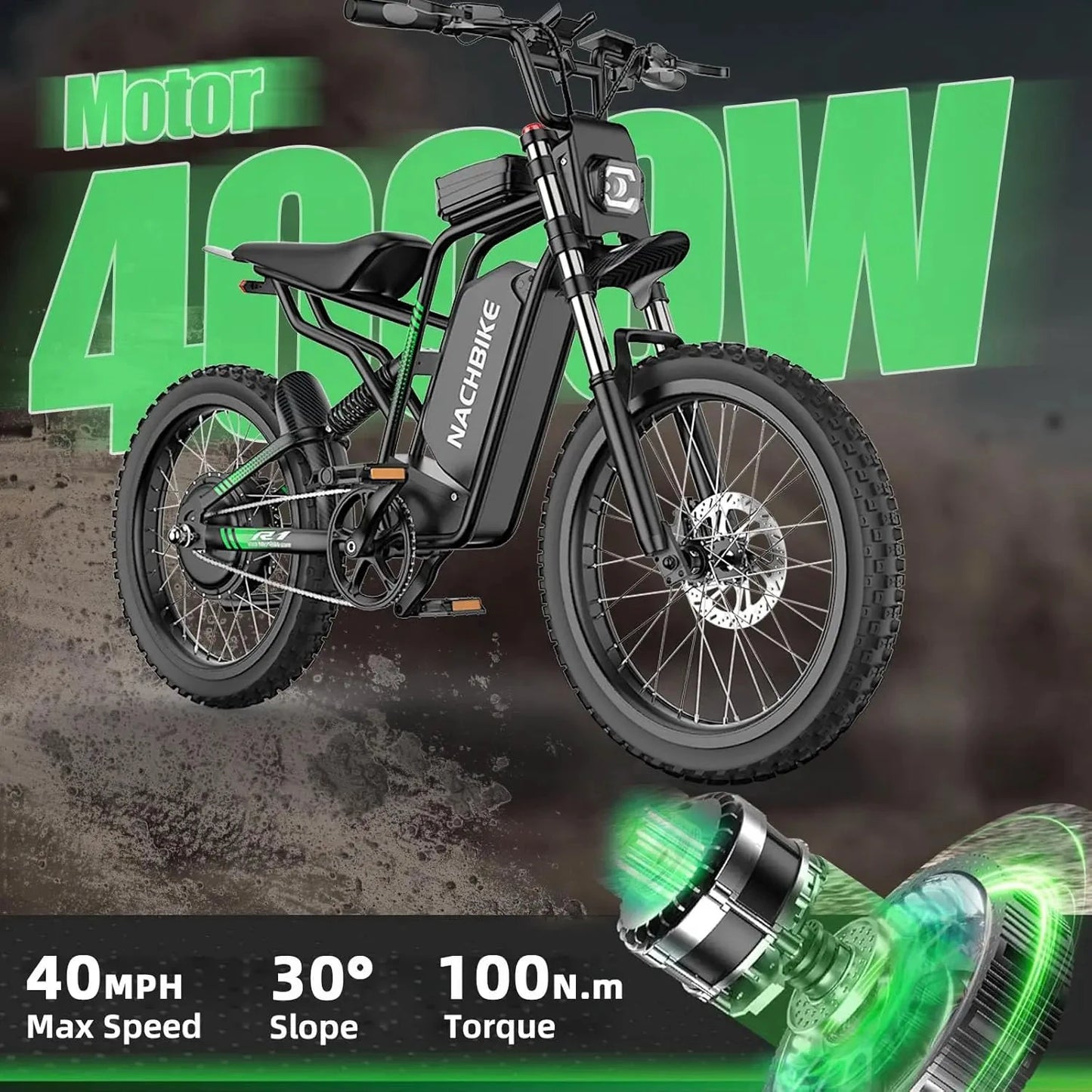 R1 Electric Dirt Bike 4000W Brushless Motor 40 MPH by superior interior and more