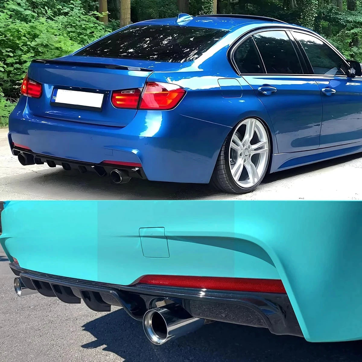 Premium Rear Diffuser For BMW 3 Series F30 M Sport by superior interior and more