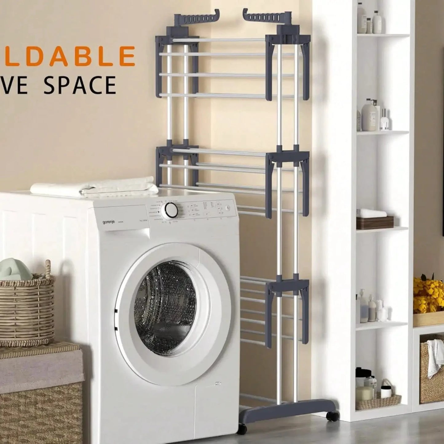 4 Tier Drying Rack With Wheels For Home Dorm Hotel by superior interior and more