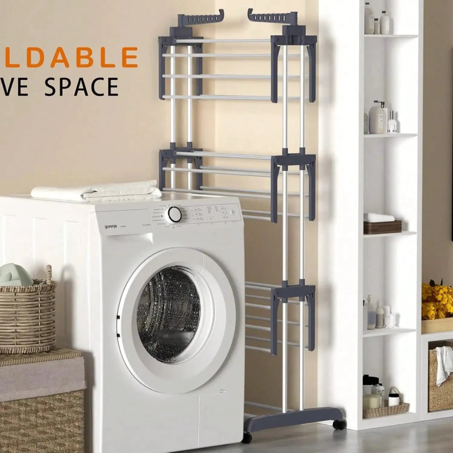 4 Tier Drying Rack With Wheels For Home Dorm Hotel by superior interior and more