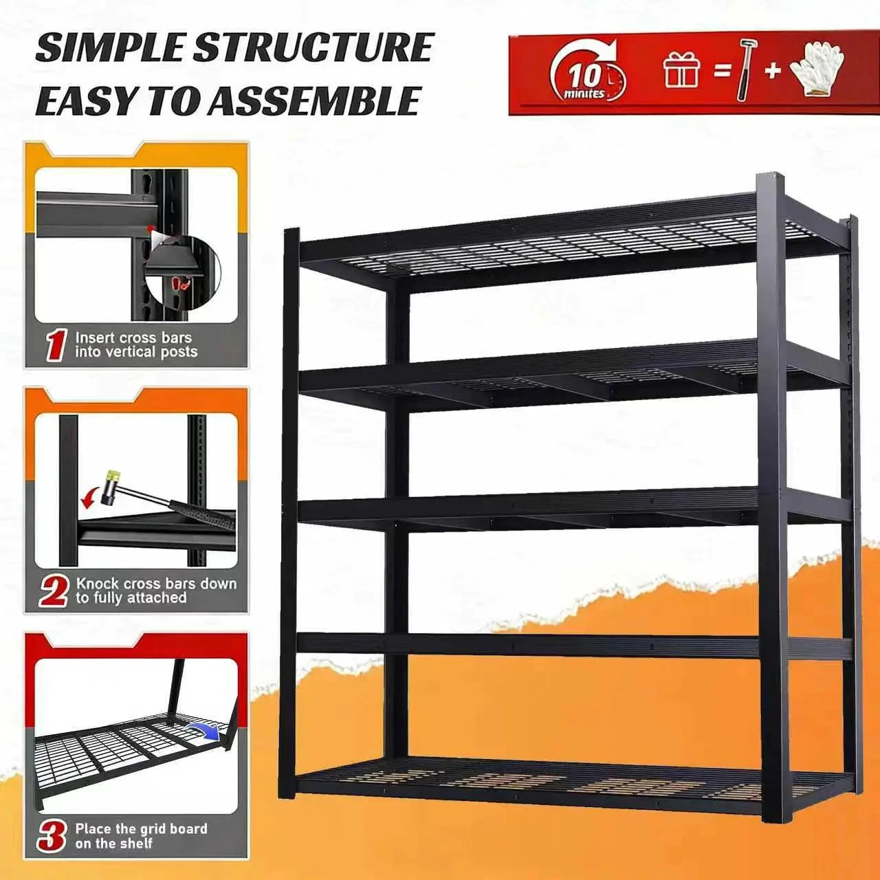 Nnovaro Adjustable Metal Double Layer Shelving Rack by superior interior and more