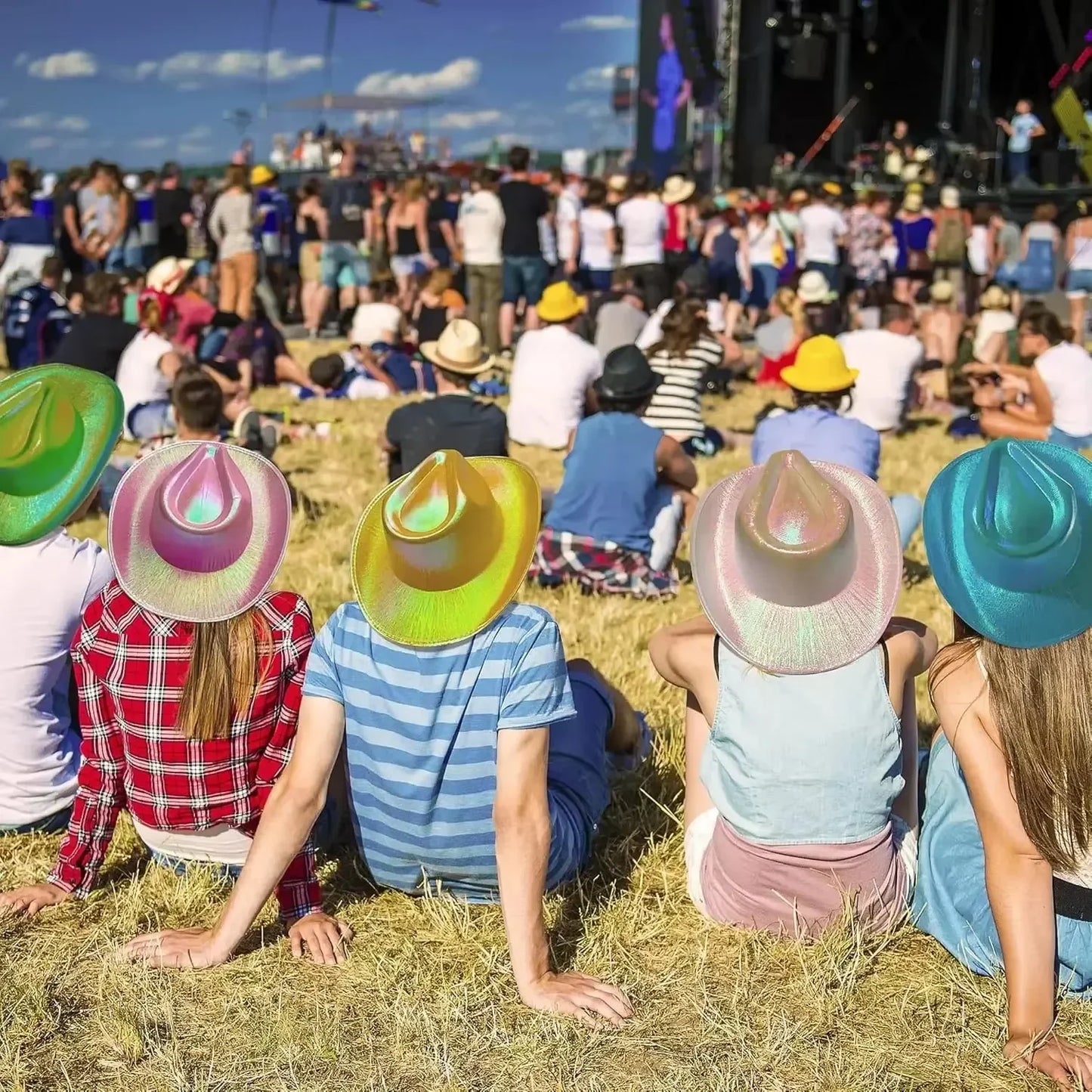 LED Light Up Cowboy Cowgirl Hat For Party Dancing Fun