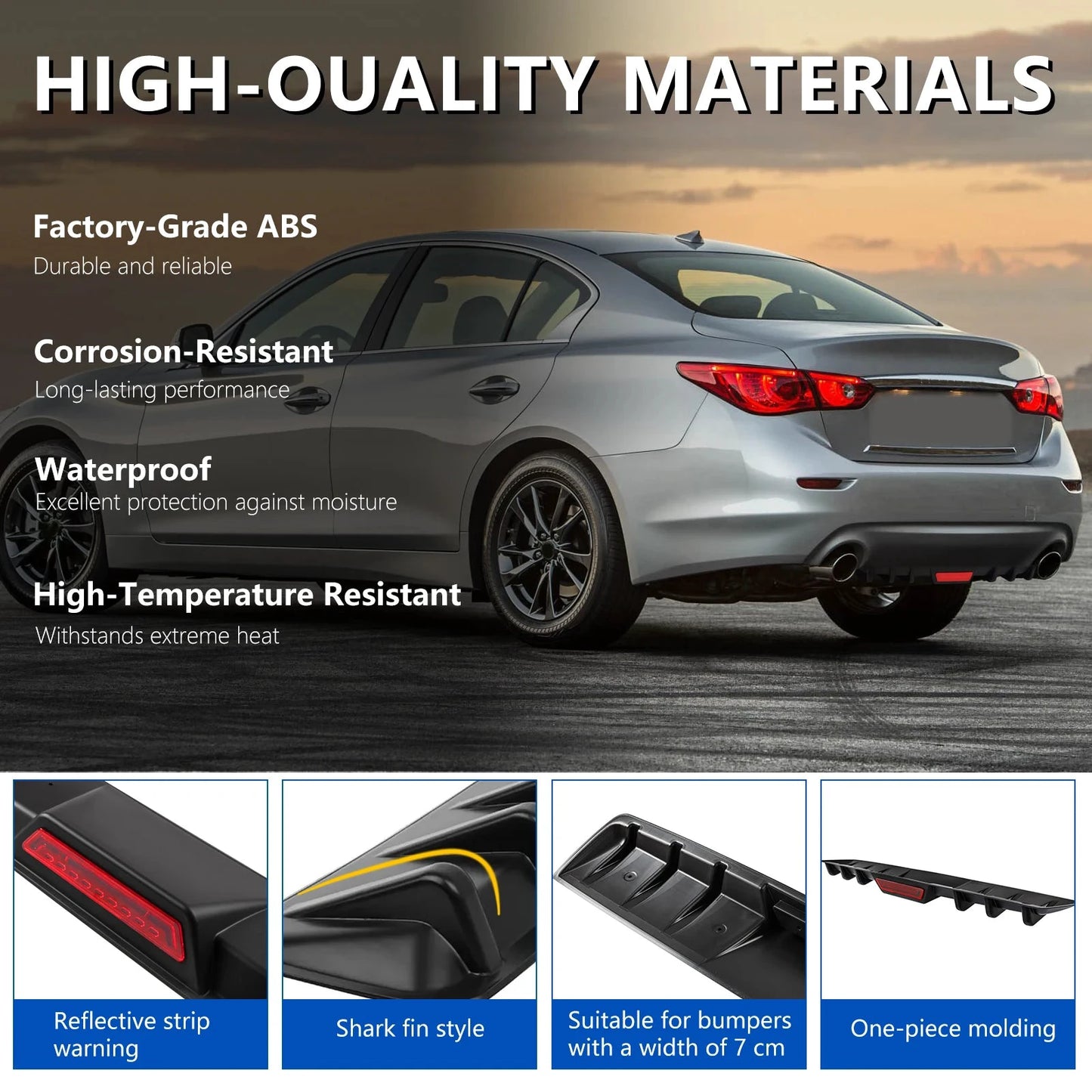Honda Accord Sport Rear Bumper Diffuser Lip Spoiler Splitter Kit by superior interior and more