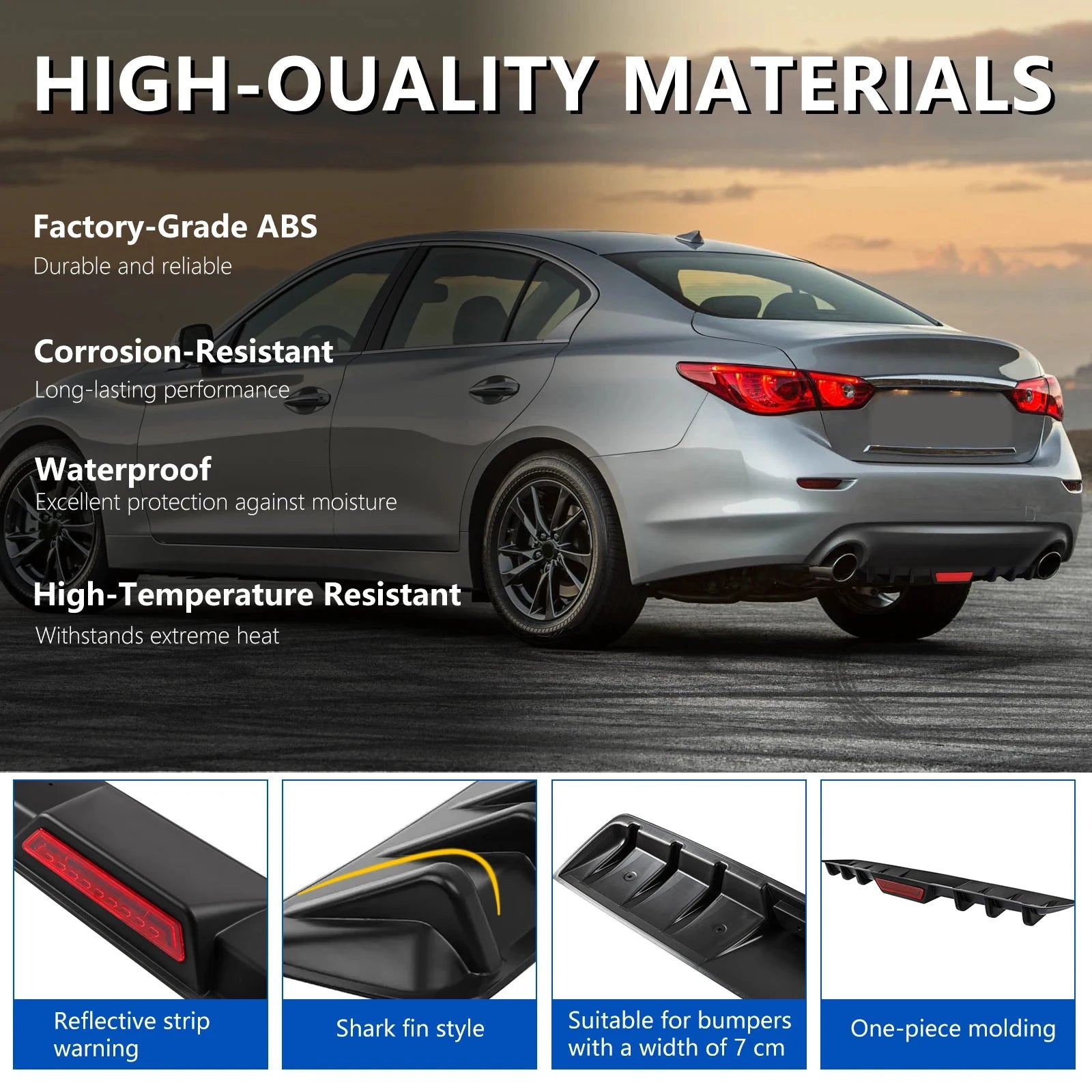 Honda Accord Sport Rear Bumper Diffuser Lip Spoiler Splitter Kit by superior interior and more
