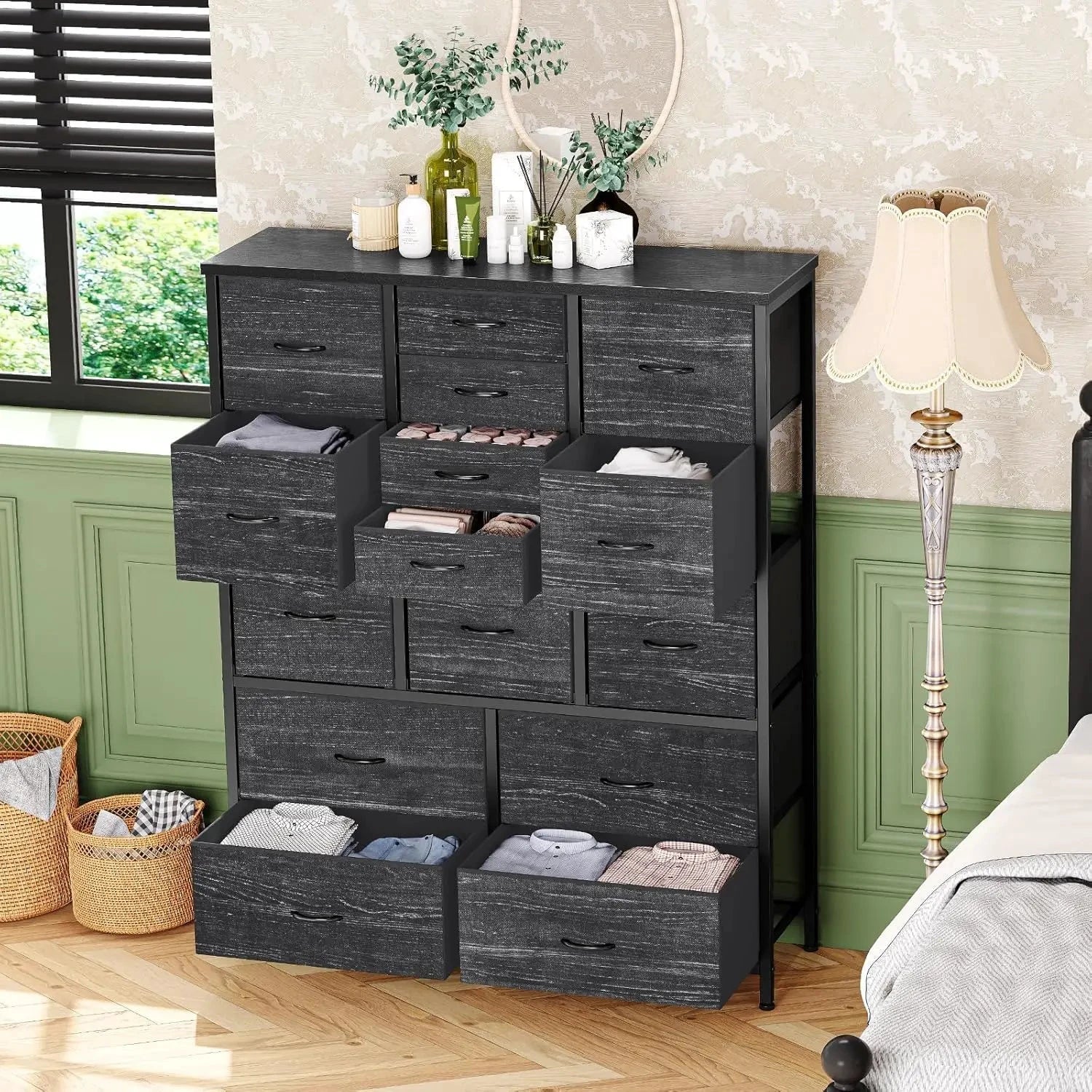 NONECN 15-Drawer Fabric Chest Organizer with Metal Frame by superior interior and more