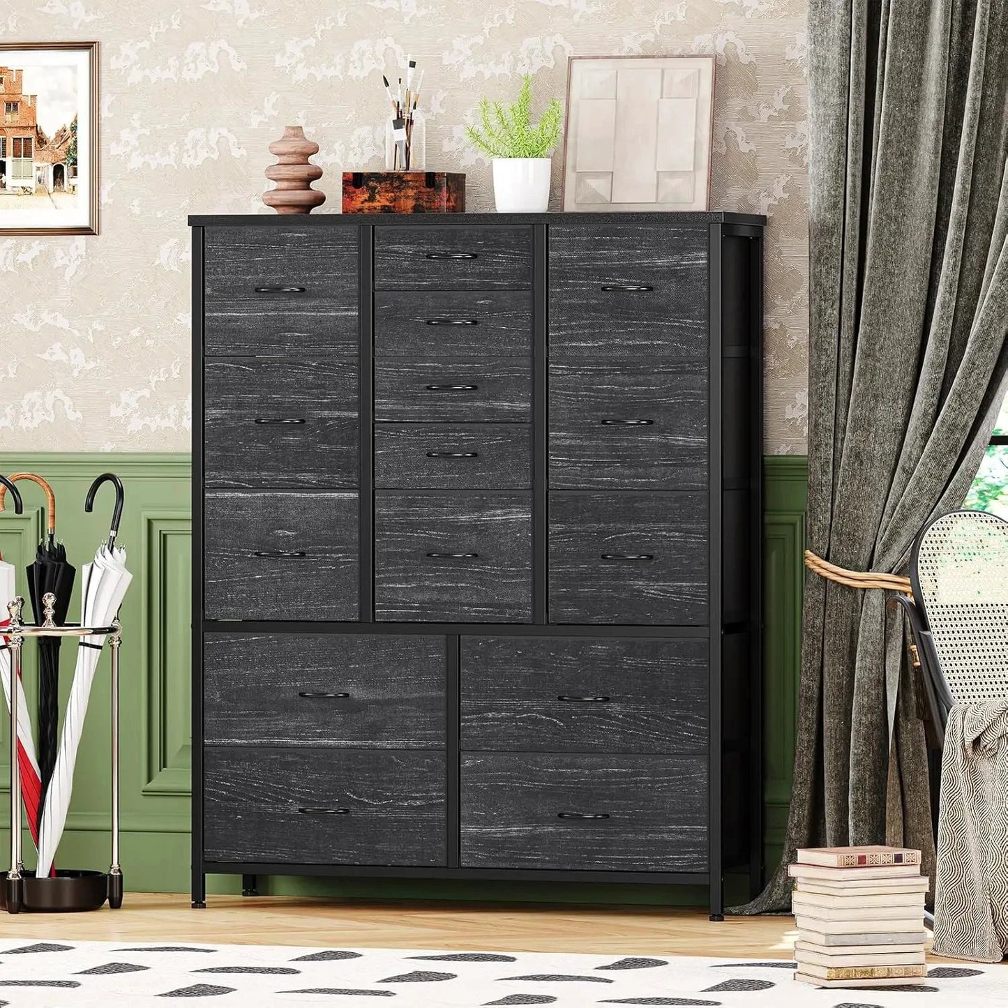 NONECN 15-Drawer Fabric Chest Organizer with Metal Frame by superior interior and more