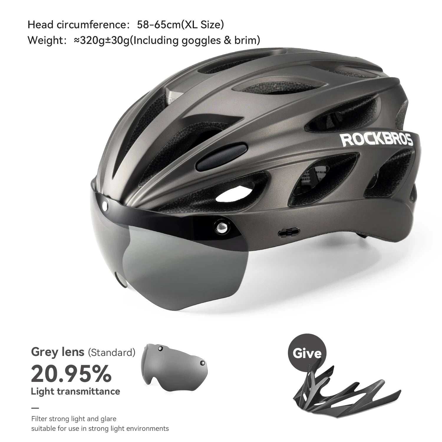 RockBros Lightweight Integrated Cycling Helmet With Goggles Men And Women by superior interior and more