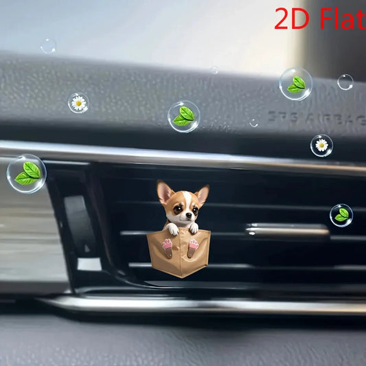 Chihuahua Car Air Freshener 2D Acrylic Vent Clip Aromatherapy by superior interior and more