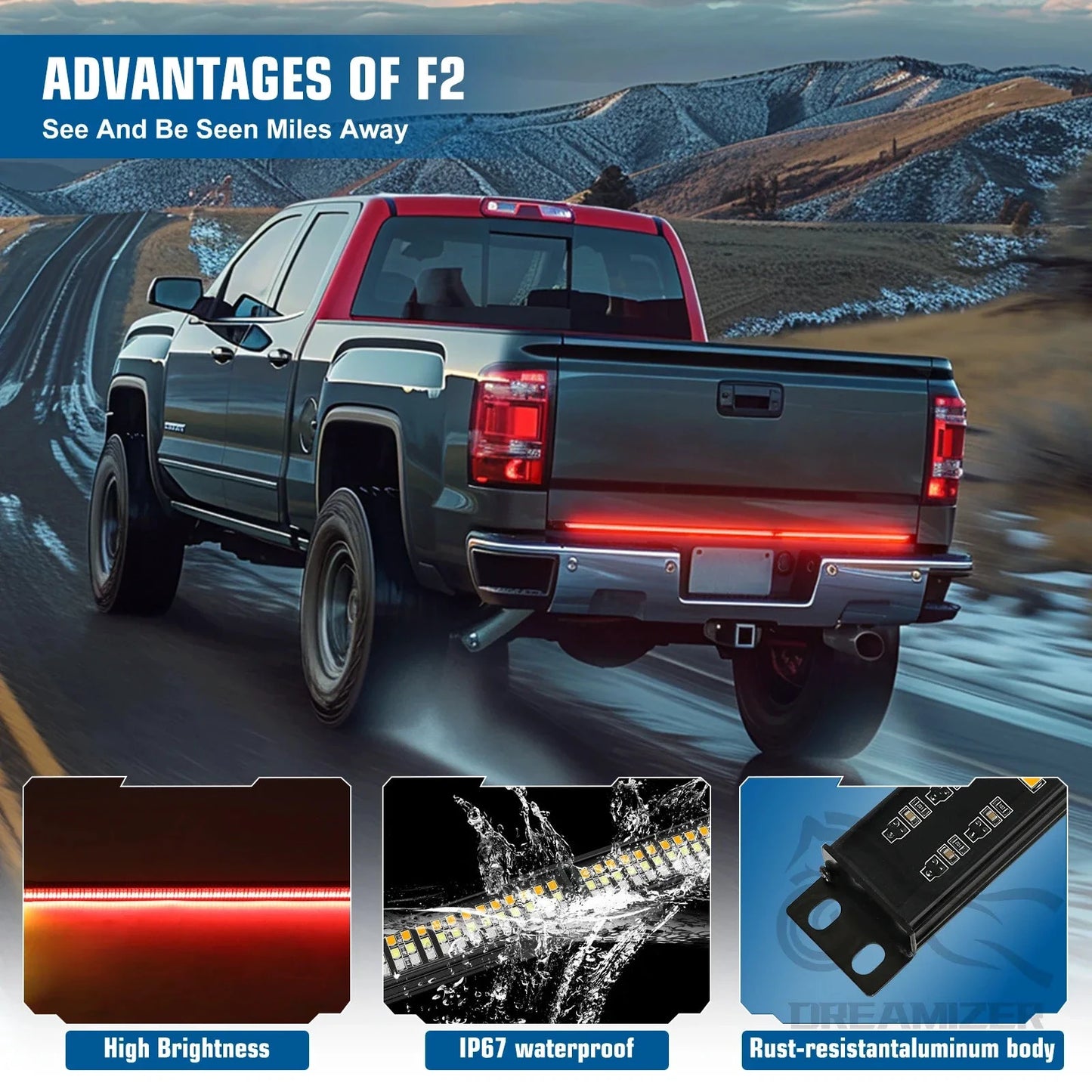 Universal 4 Row 864 LED Tail Light Strip For Trucks by superior interior and more