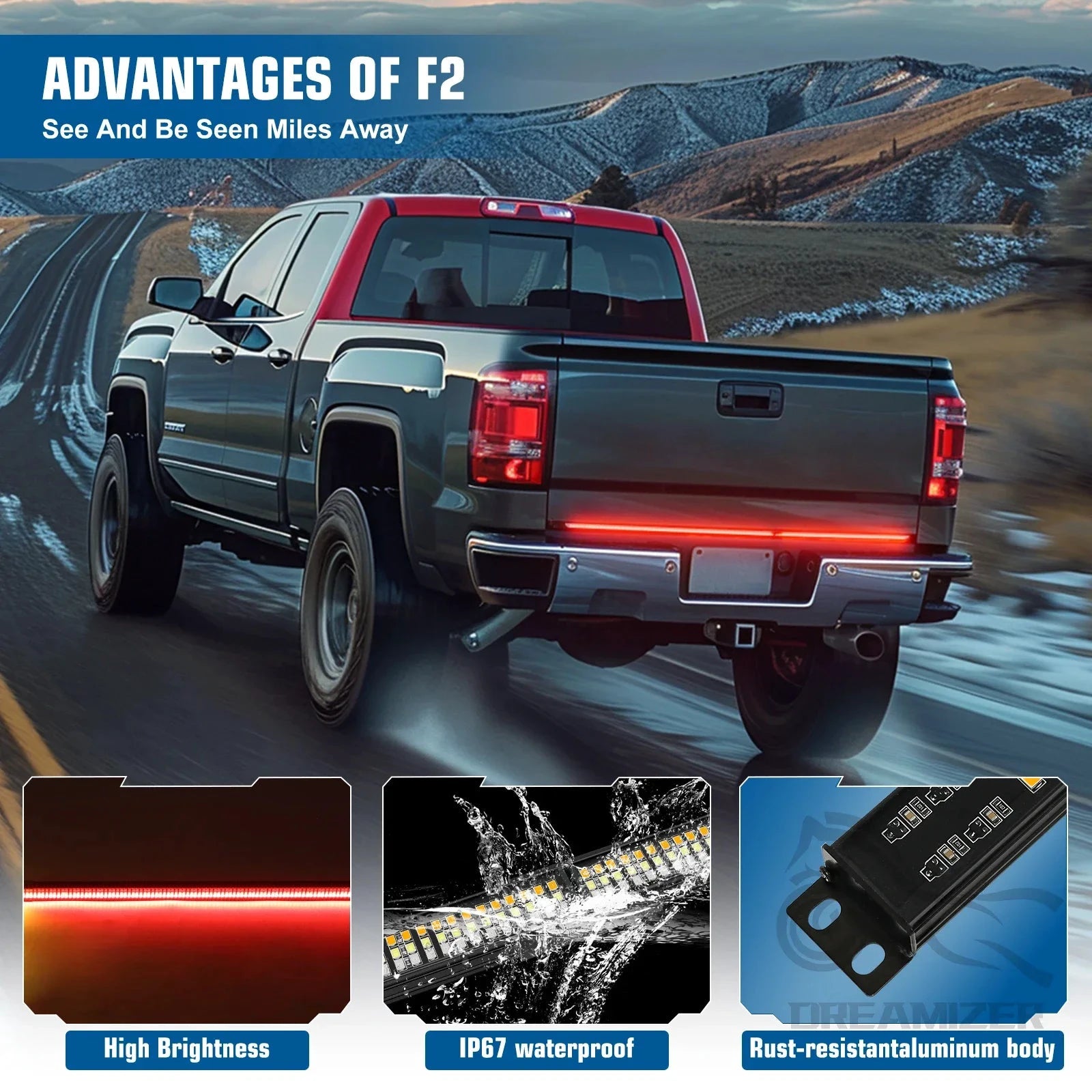 Universal 4 Row 864 LED Tail Light Strip For Trucks by superior interior and more