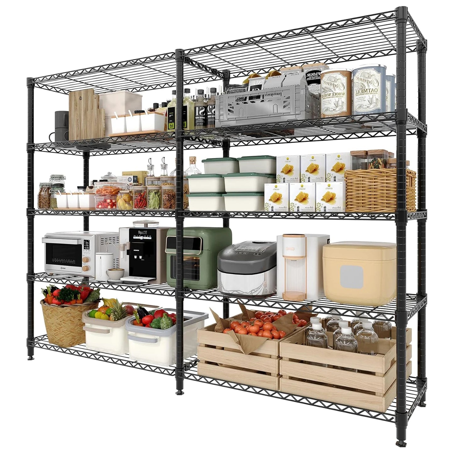 TWISTER.CK Heavy Duty 5-Tier Metal Storage Shelves For Kitchen Garage