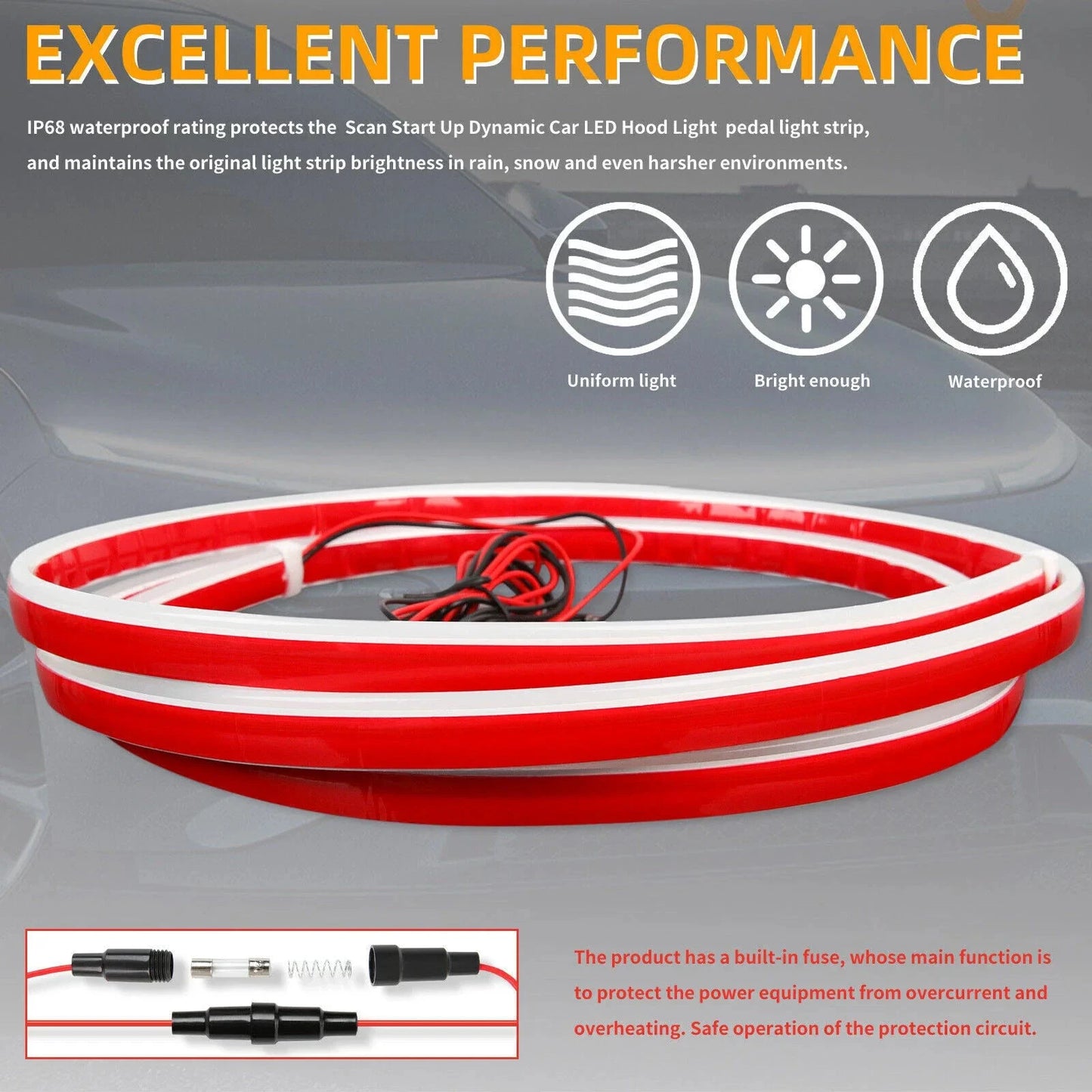 LED Car Hood Light Strip DRL Daytime Running Light by superior interior and more