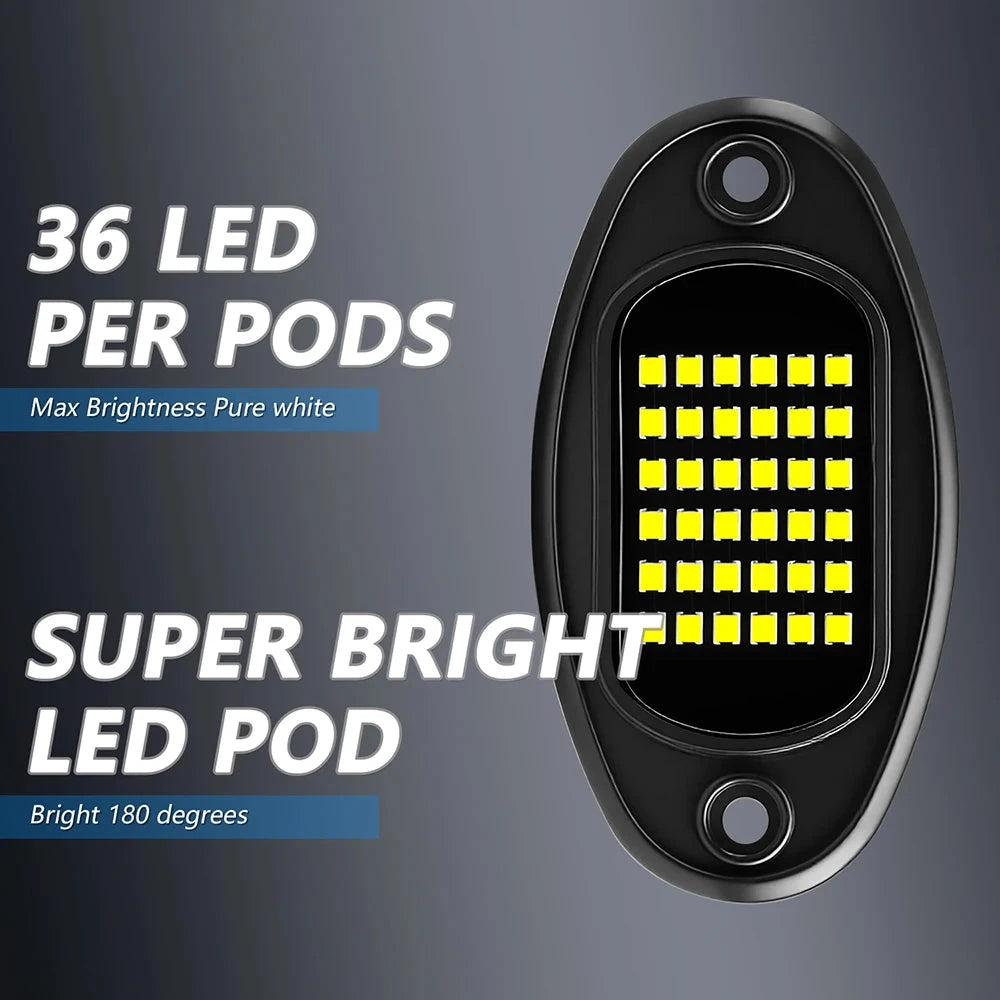 Waterproof LED Rock Light Kit For Cars And Boats 12V by superior interior and more