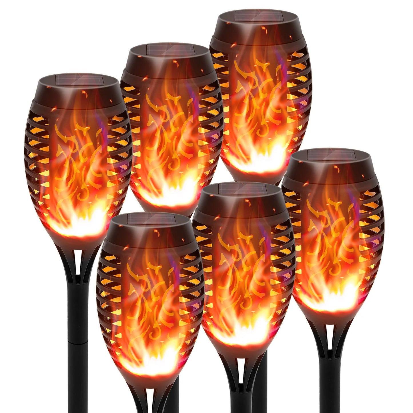 Solar Torch Lights With Flickering Flame Outdoor LED Waterproof Pathway
