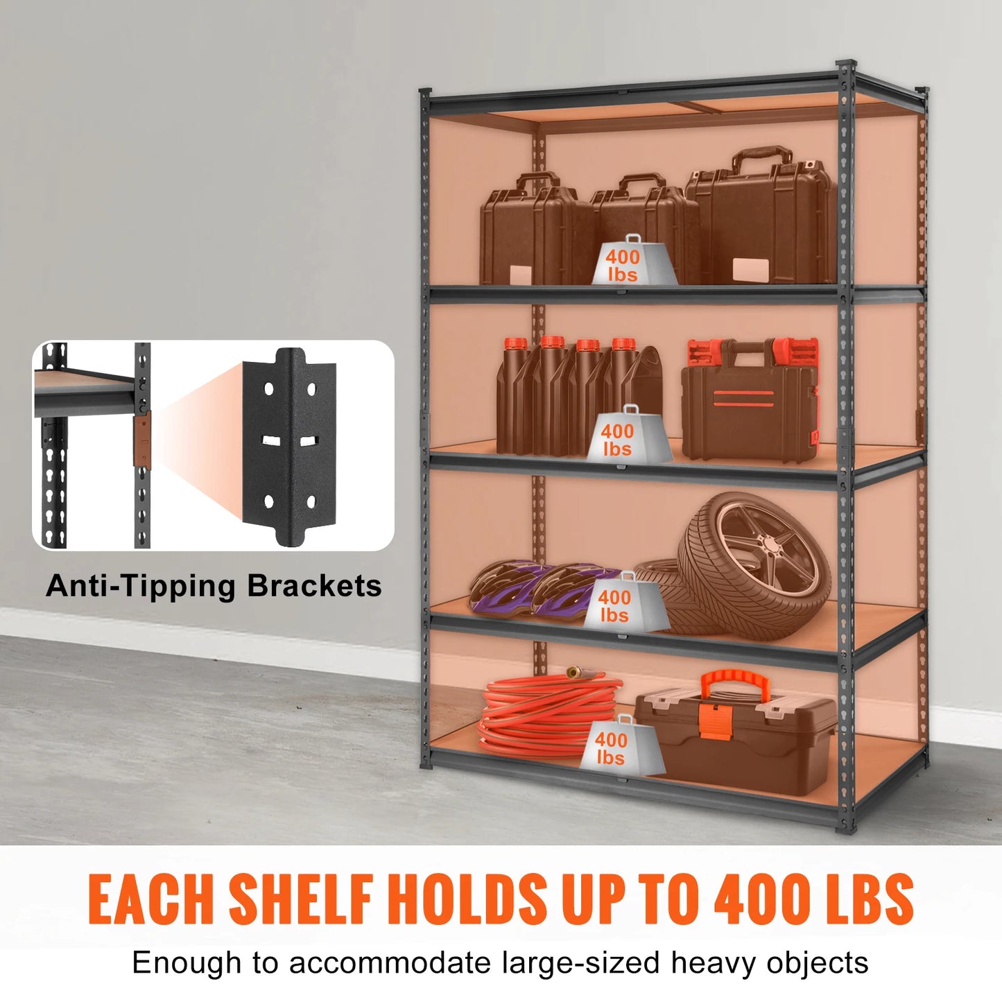 SucceBuy Heavy Duty Storage Shelving Unit Five Layer Organizer