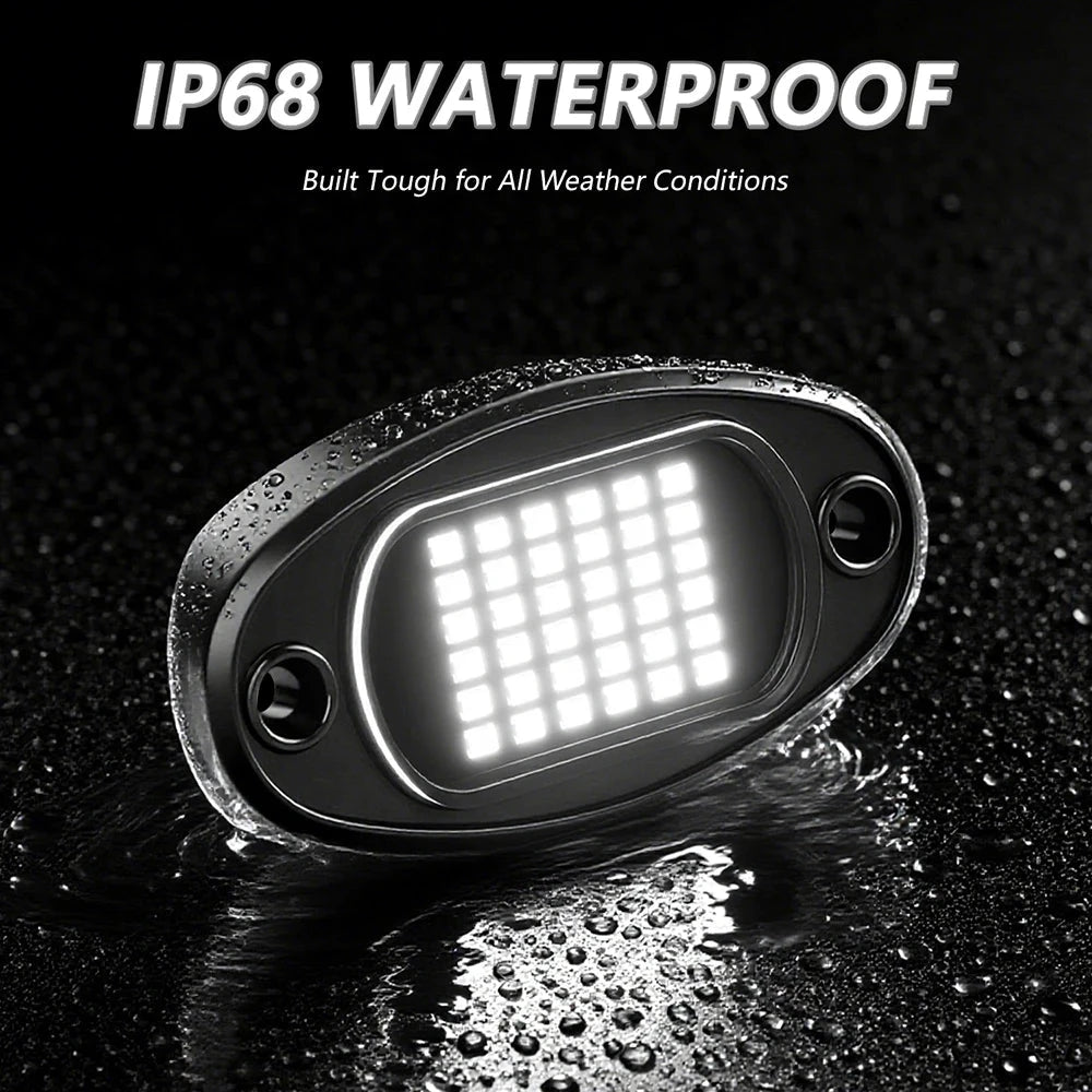 Waterproof LED Rock Light Kit For Cars And Boats 12V by superior interior and more