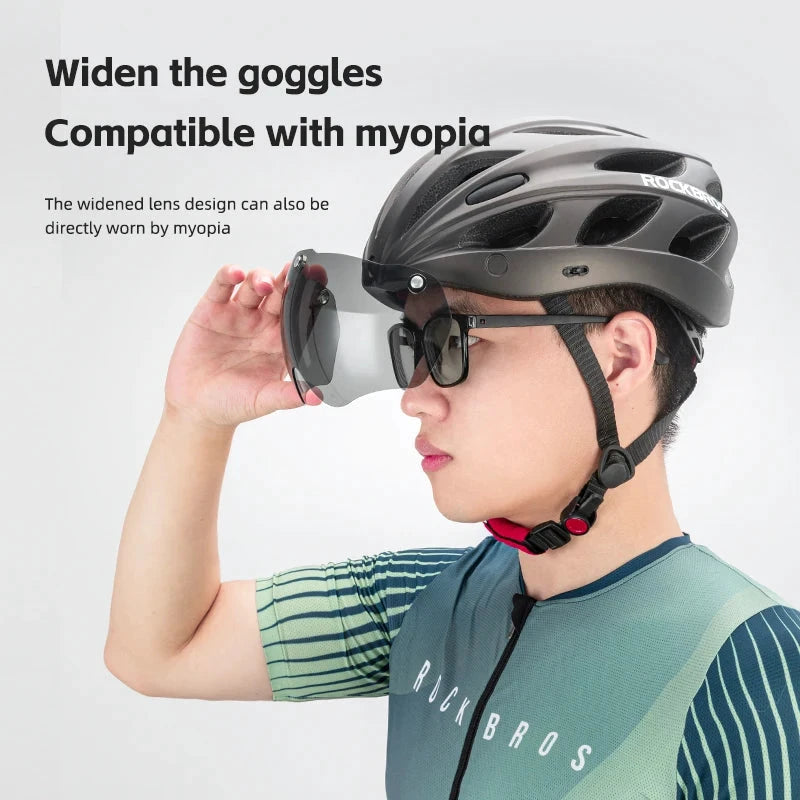 RockBros Lightweight Integrated Cycling Helmet With Goggles Men And Women by superior interior and more